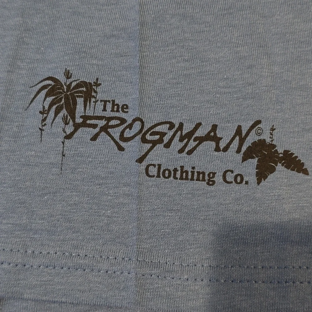 Frogman Blue Graphic T-Shirt with Colorful Frog Print, New Size S - Picture 3 of 6